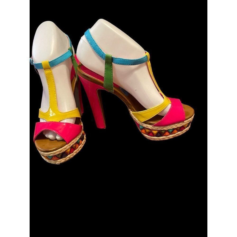 Unlisted Kenneth Cole platform shoes Carry Always Yellow, Pink Blue, green 6.5 - Picture 3 of 10